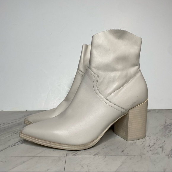 Steve Madden Cate White Leather Heeled Bootie 11M - Picture 14 of 14